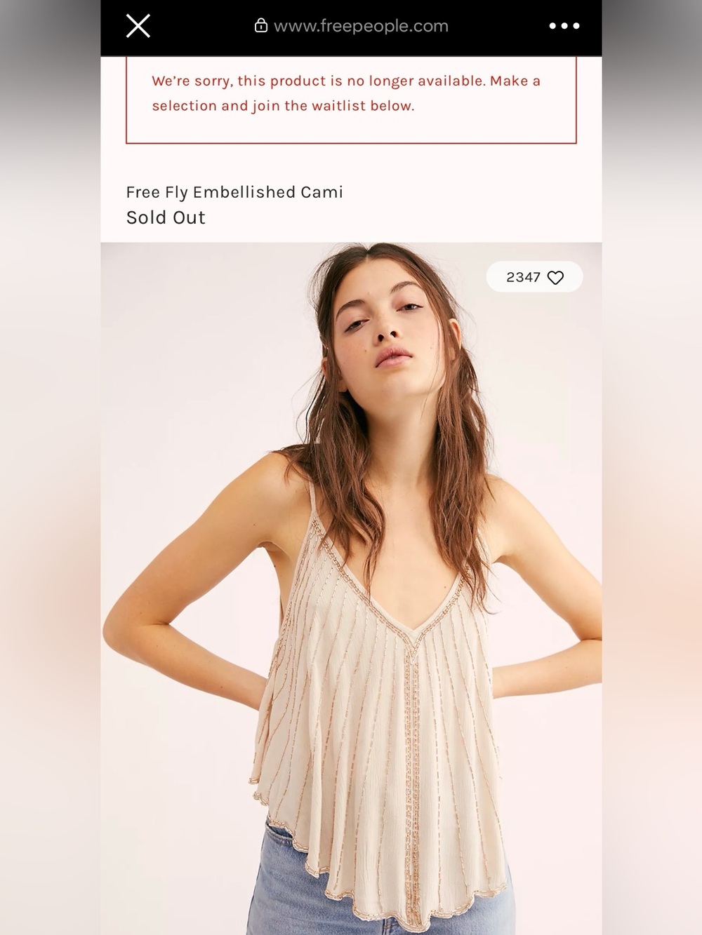 Free People Embellished Cami Top — Champagne